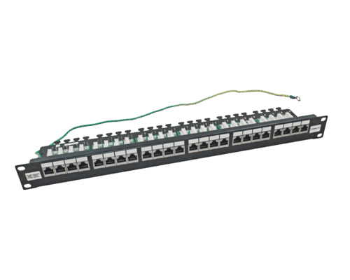 24 Port Cat6 FTP Shielded Right Angled Patch Panel