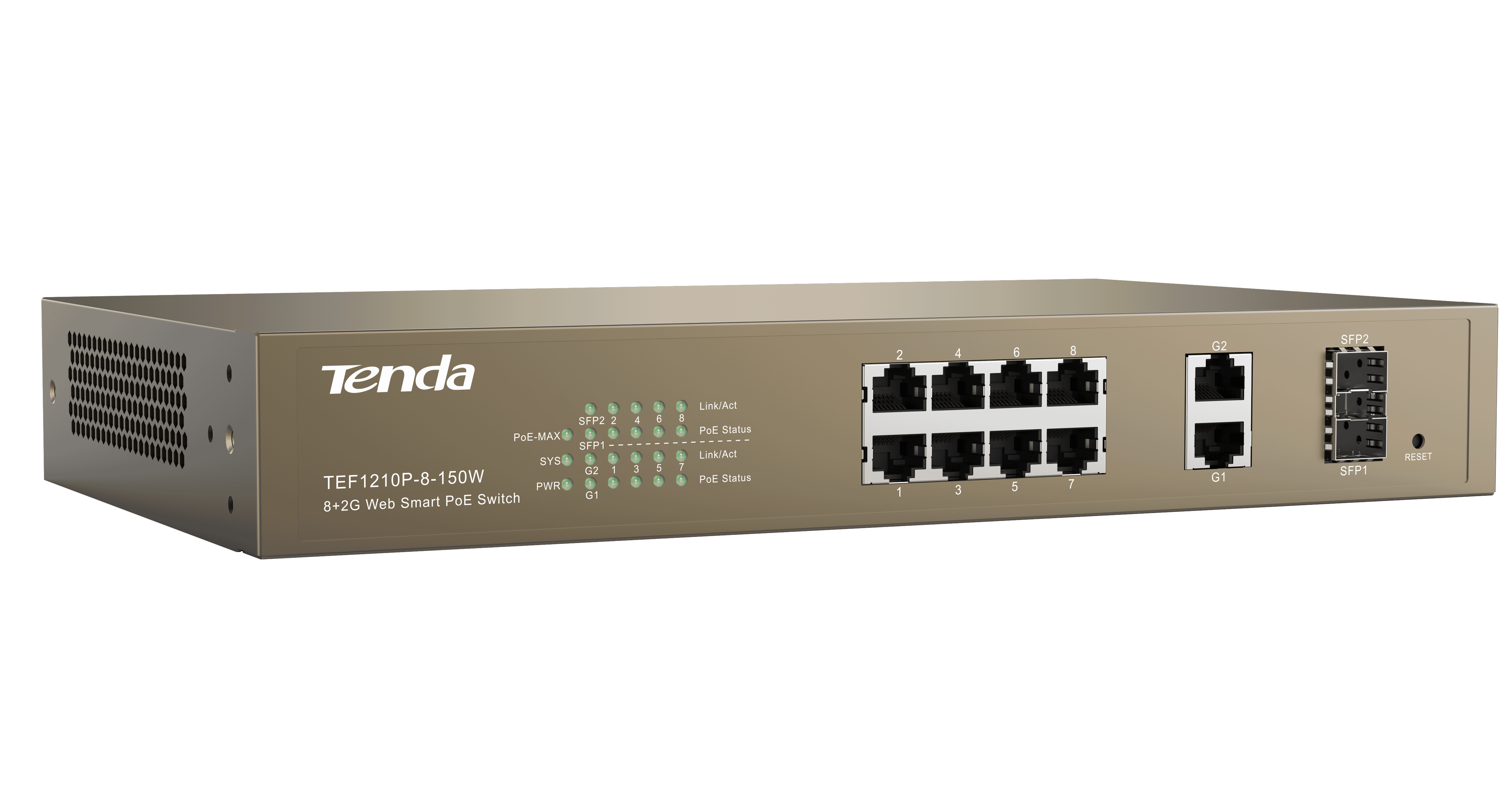 Tenda TEF1210P-8-150W 10 Port PoE Web Smart Switch