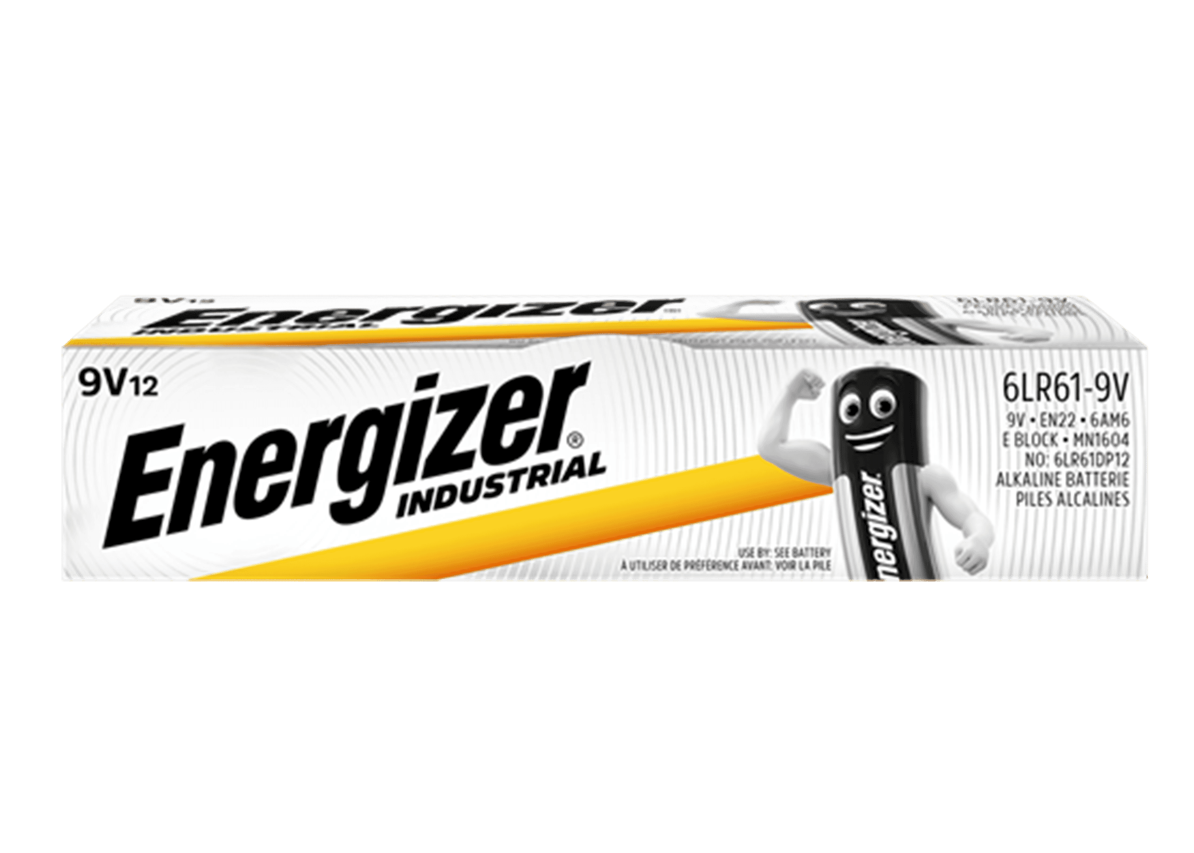 Energizer Industrial Alkaline PP3 9V Batteries 12 Pack