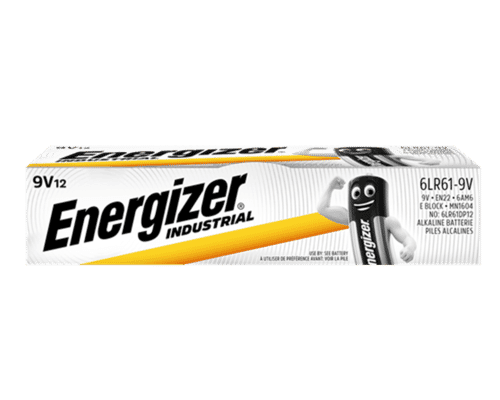 Energizer Industrial Alkaline PP3 9V Batteries 12 Pack