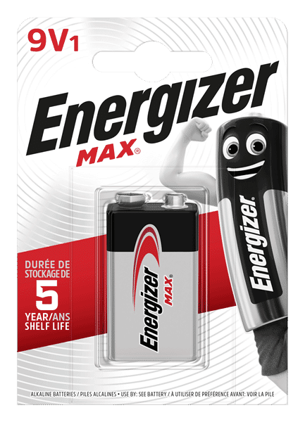 Energizer MAX Alkaline PP3 9V Battery Single Pack