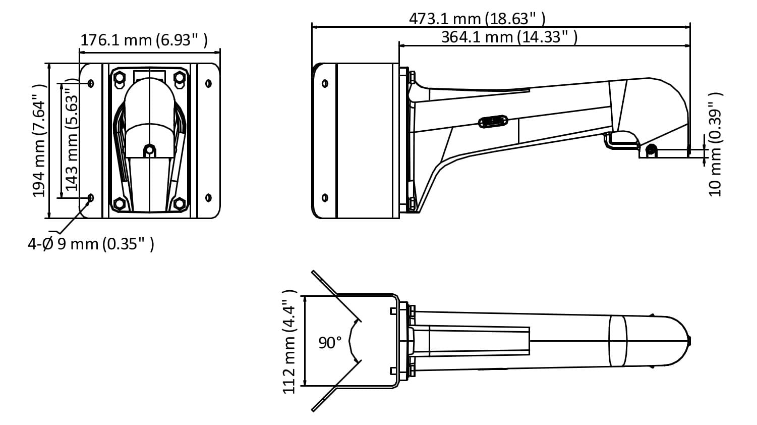 Hikvision DS-1603ZJ-CORNER-P PTZ Corner Mount Bracket Grey