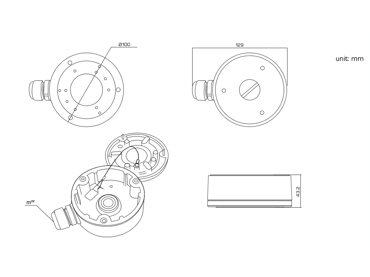 HiLook HIA-J101 Junction Box Camera Mounting Base