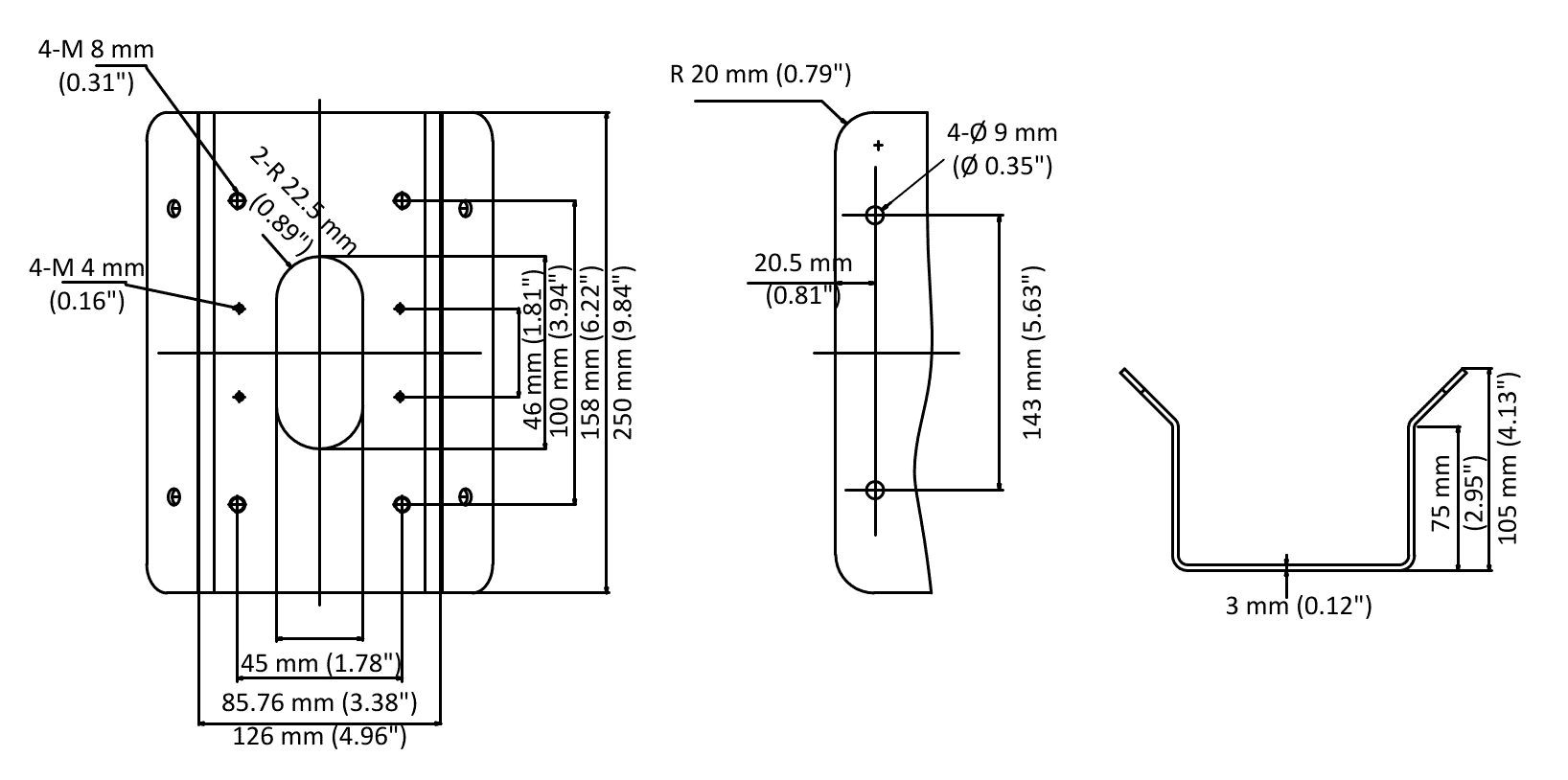 Hikvision DS-1476ZJ-SUS Stainless Steel Corner Bracket
