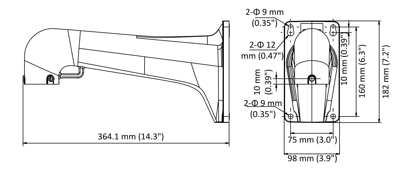 Hikvision DS-1603ZJ-P PTZ Wall Mount Bracket Grey