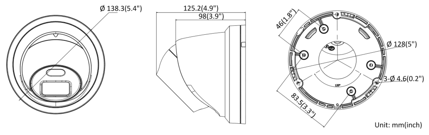 Hikvision DS-2CD2347G2-LU/GREY 4MP IP ColorVu Acusense Audio Turret 2.8mm