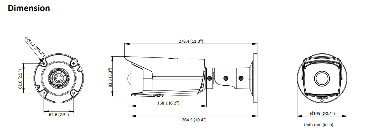 Hikvision DS-2CD2T45G0P-I 4MP IP Ultra Wide Bullet Camera 1.68mm