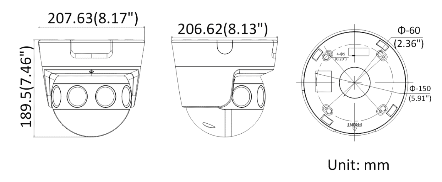 Hikvision DS-2CD6924G0-IHS 8MP (2MP x 4) PanoVu 180° Panoramic Camera