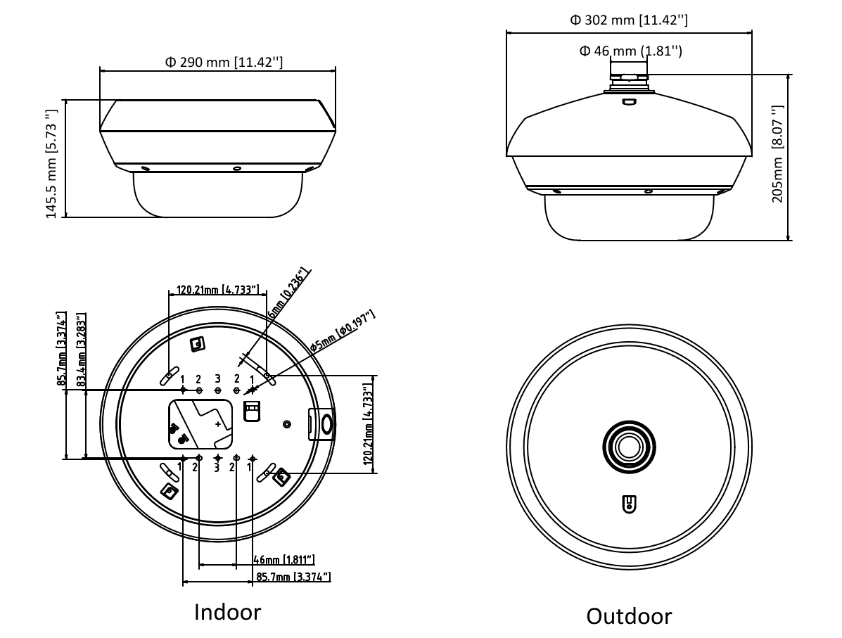 Hikvision DS-2CD6D54FWD-IZHS 20MP (5MP x 4) PanoVu 360° Camera