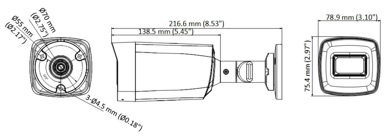 Hikvision DS-2CE17H0T-IT3E 5MP TVI PoC Bullet 3.6mm