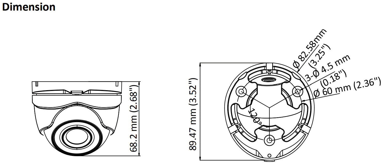 Hikvision DS-2CE56D8T-ITMF 2MP TVI Mini Turret 4-in-1 2.8MM