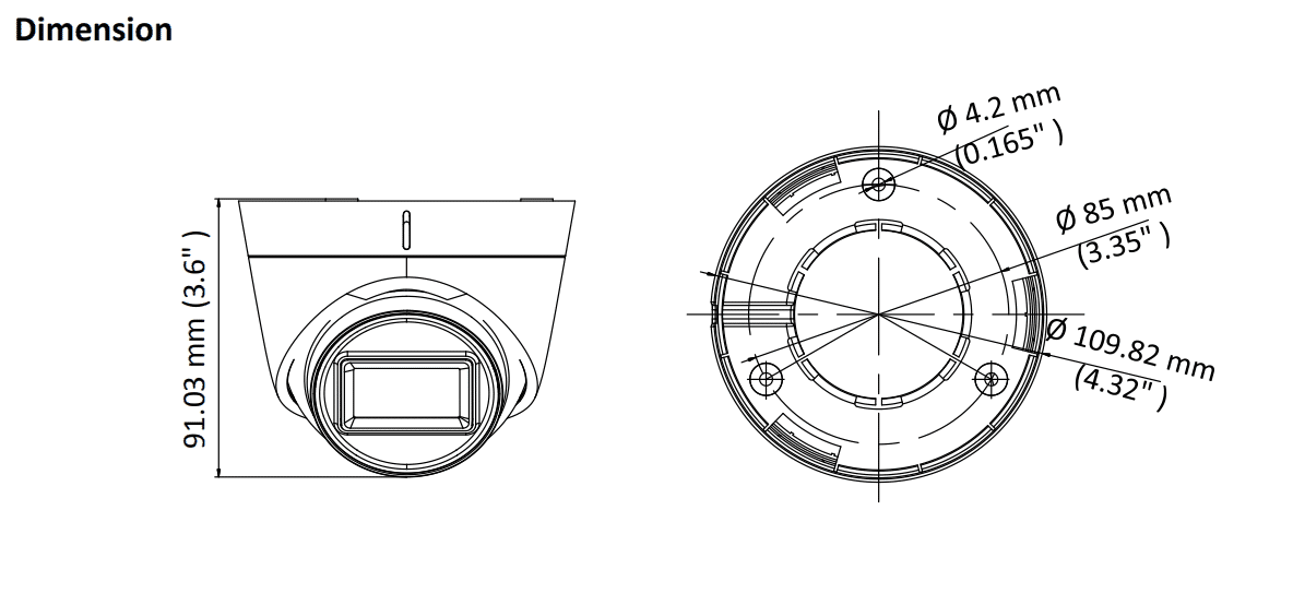 Hikvision DS-2CE78U1T-IT3F 8MP 4K TVI Turret
