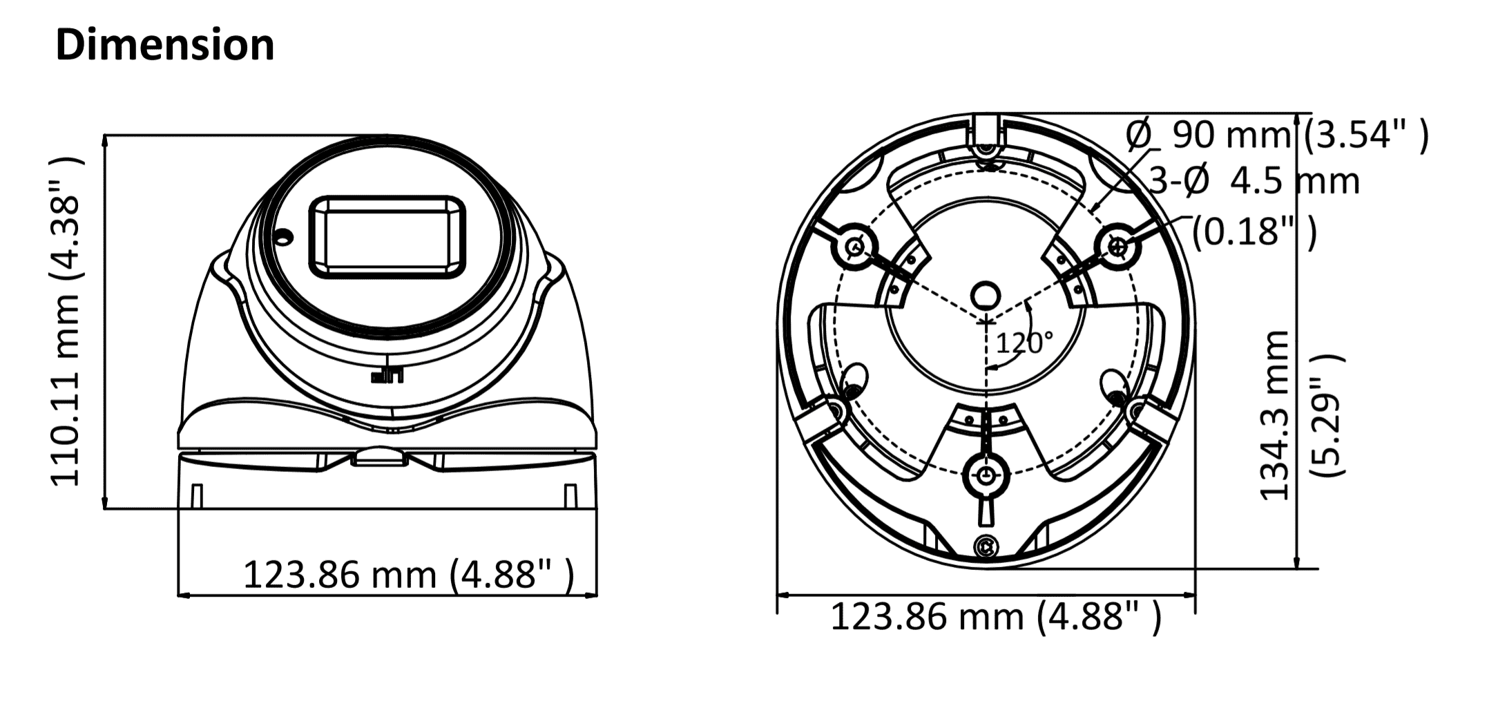 Hikvision DS-2CE79U1T-IT3ZF 8MP 4K TVI Turret 2.8-12MM MFZ