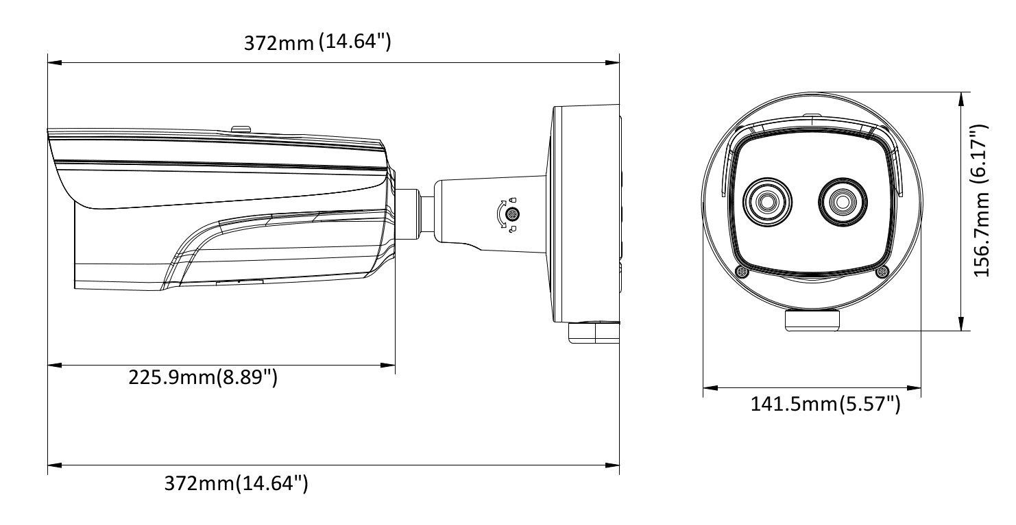 Hikvision DS-2TD2637-10/PI Thermal/Optical Fire Detection Camera 9.7mm