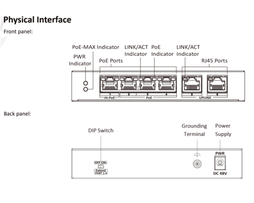 Hikvision DS-3E0106HP-E 6 Port POE Switch with Dual Up-link