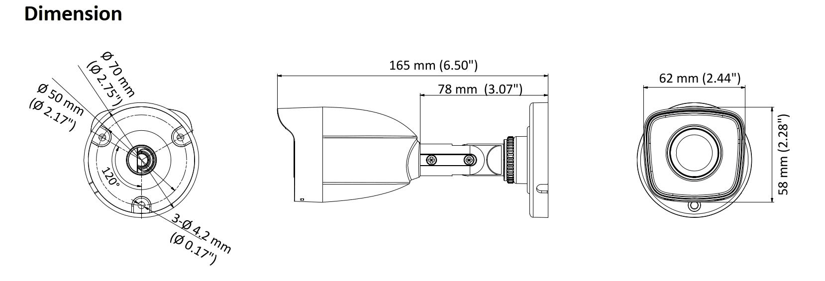 HiLook THC-B110-P 1MP TVI Bullet Camera 3.6mm