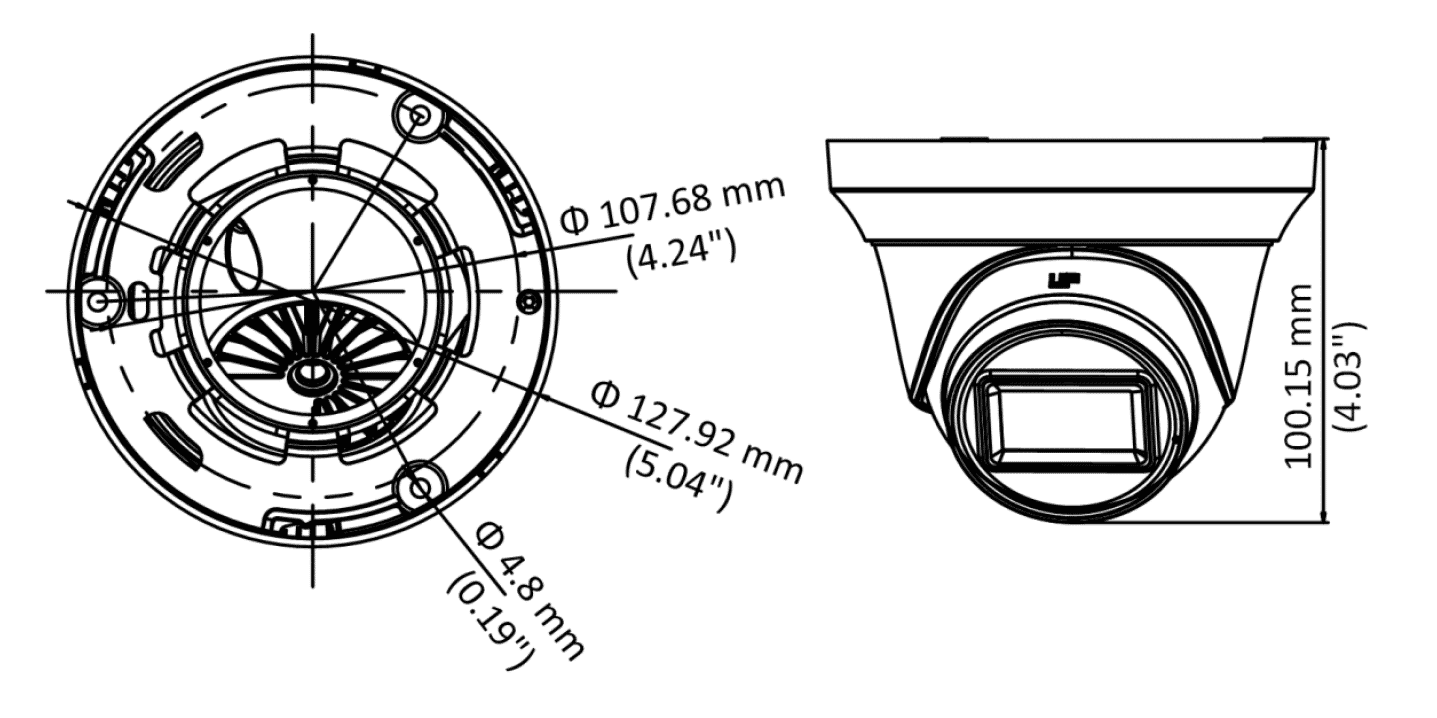 HiLook THC-T220-MS 2MP TVI Turret with Mic 2.8mm