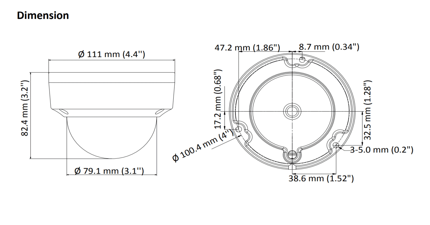 Hikvision DS-2CE56H0T-VPITF 5MP 4-in-1 Analogue Dome 2.8MM
