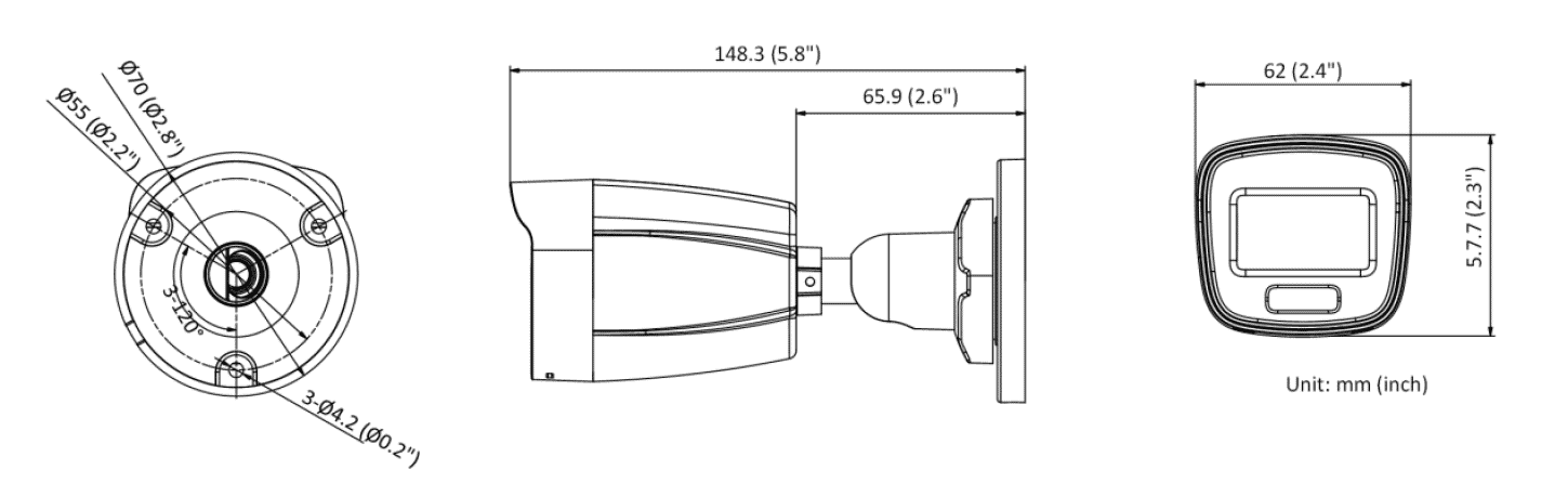 HiLook IPC-B159H-MU 5MP IP Colorvu PoE Bullet Camera 2.8mm