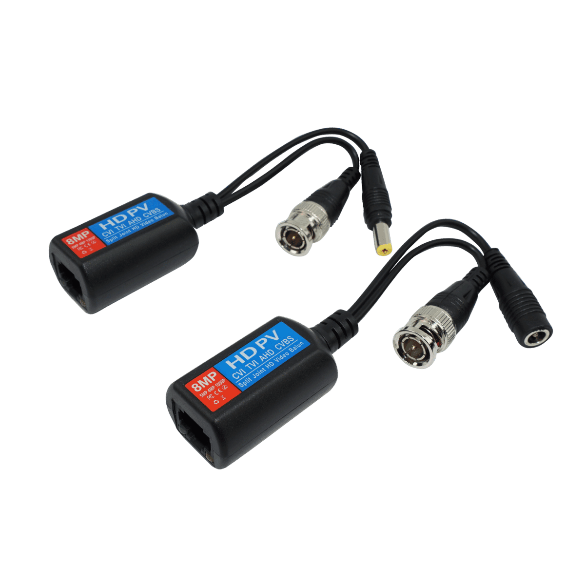 4K 8MP HD RJ45 Power and Video Balun RJ45 to BNC+DC