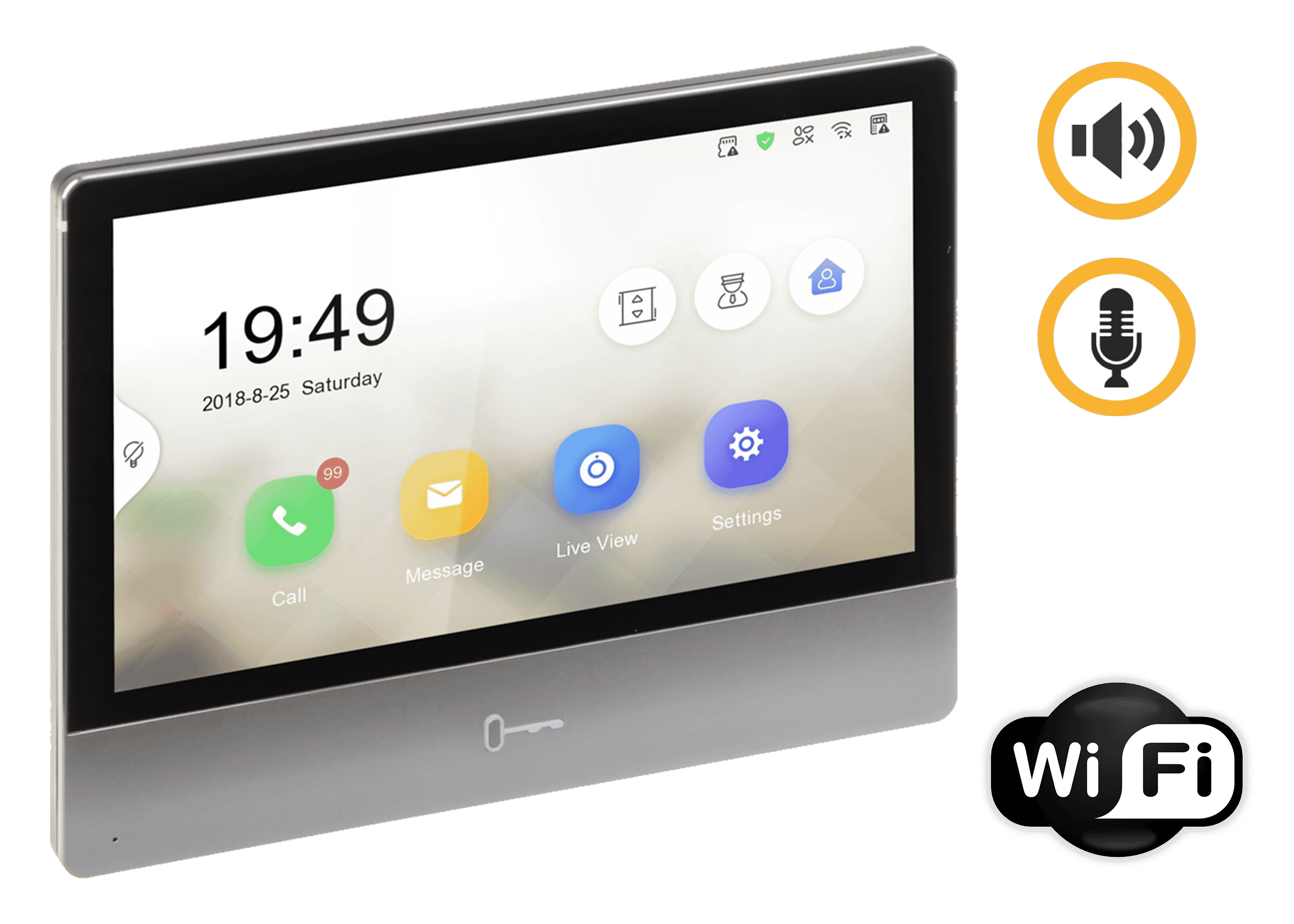 Hikvision DS-KH8350-WTE1 7-Inch IP Video Intercom Touch Screen Monitor with WiFi