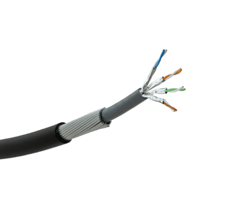 Cat 6A U/FTP Solid Copper Steel Wire Armoured SWA (per metre)