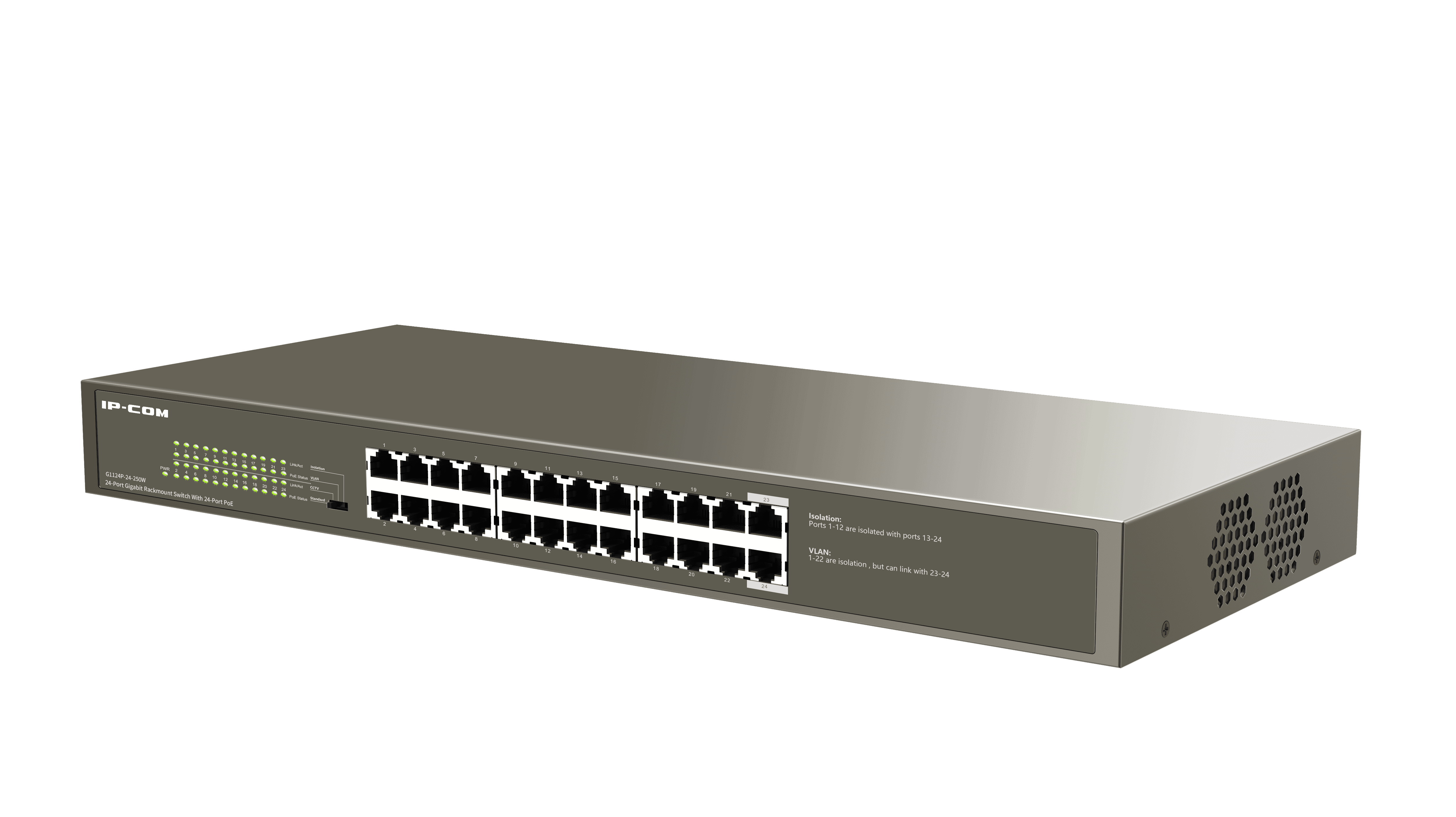 IP-COM G1124P-24-250W 24 Port Unmanaged Gigabit PoE Switch 250W