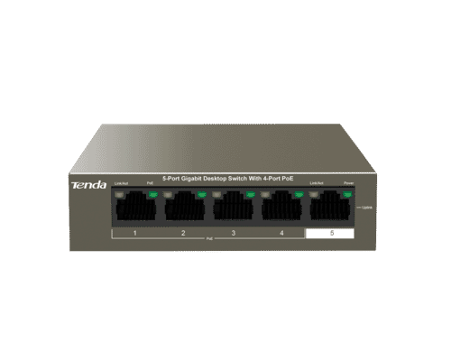 Tenda TEG1105P 4+1 Port Gigabit 802.3af/at 63W PoE Switch