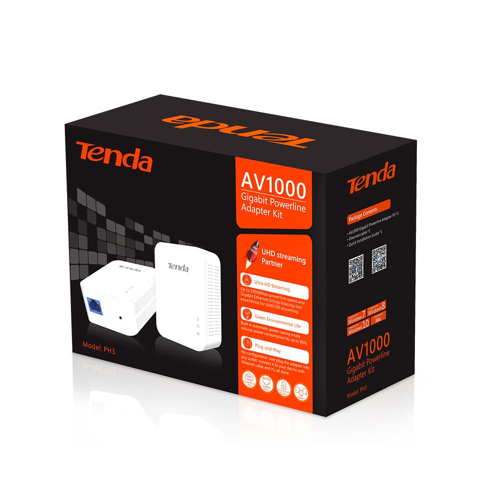 Tenda PH3 1000Mbit/s LAN PowerLine Kit