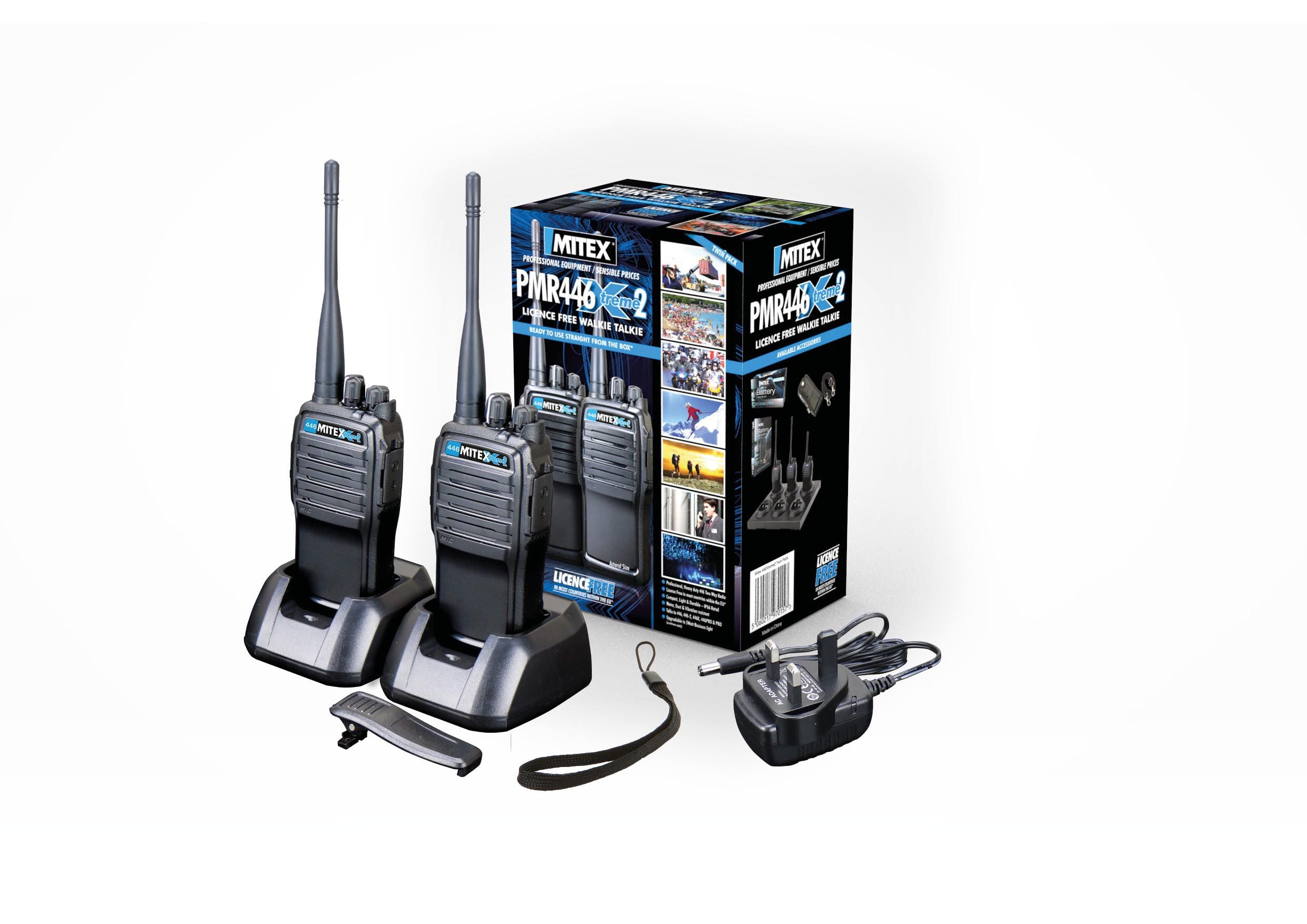 Mitex 446 Xtreme2 License Free UHF Twin Pack 1500mah