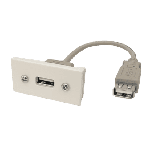 USB Single Insert Euro Module White
