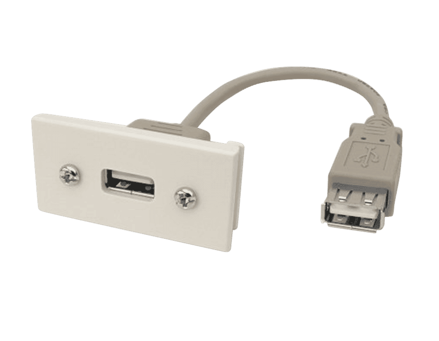 USB Single Insert Euro Module White | Connectec.uk