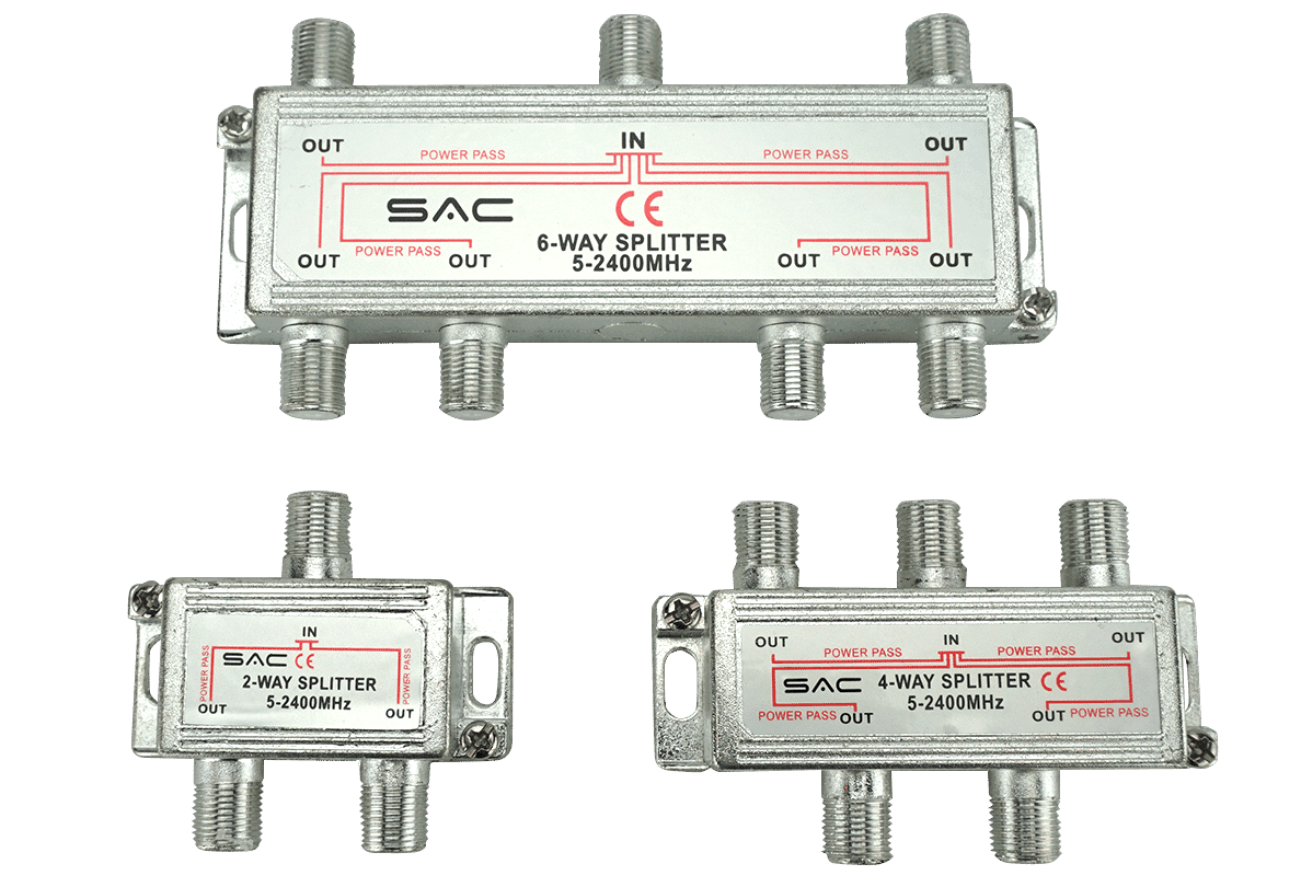 Aerial or Satellite Splitter with DC Pass