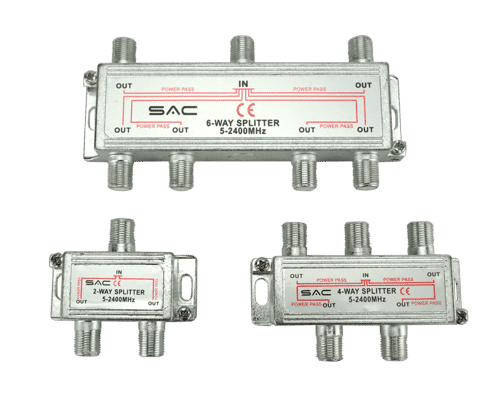 Aerial or Satellite Splitter with DC Pass