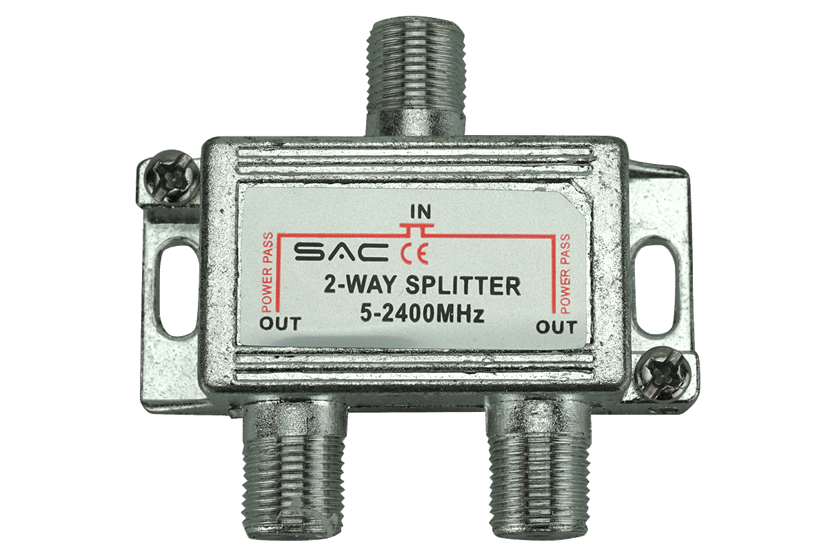 2 Way Aerial or Satellite Splitter with DC Pass