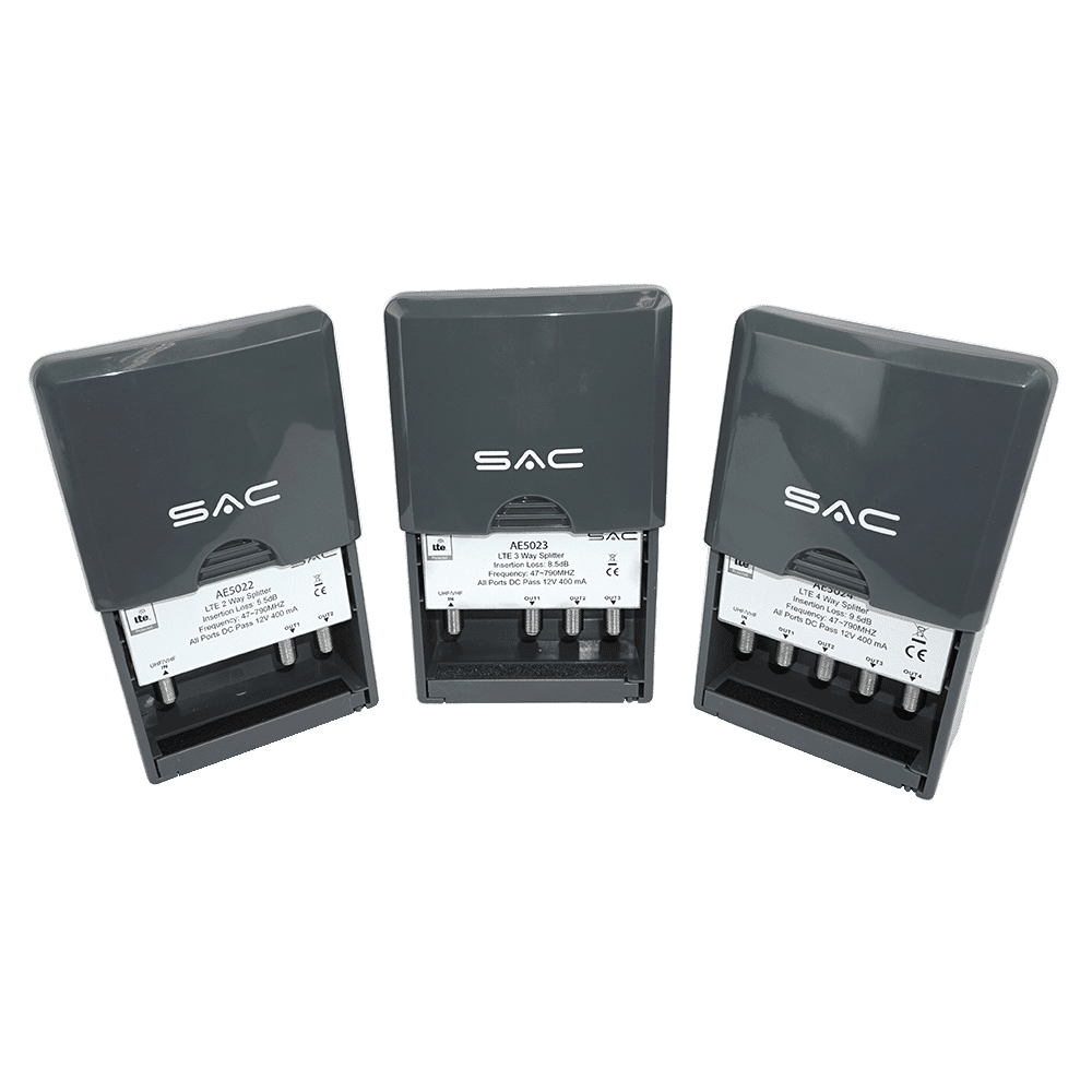Masthead Outdoor Aerial Splitter with DC Pass