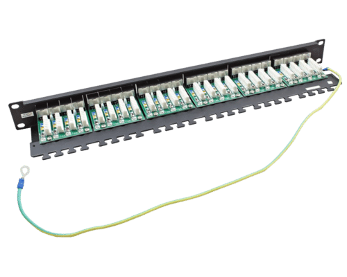 24 Port Cat5e FTP Shielded Angled Patch Panel