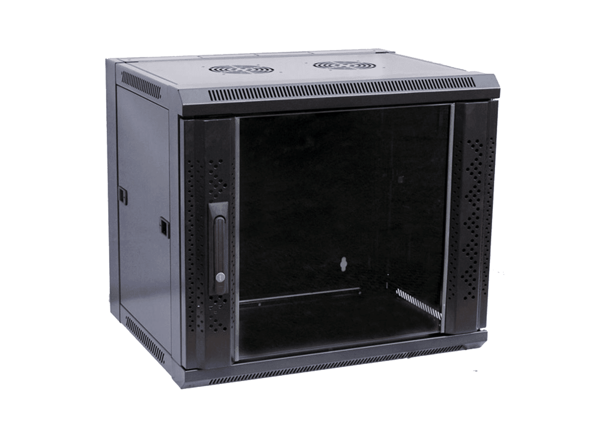 19 Inch Flat Pack Wall Mounted Data Cabinets With Glass Door
