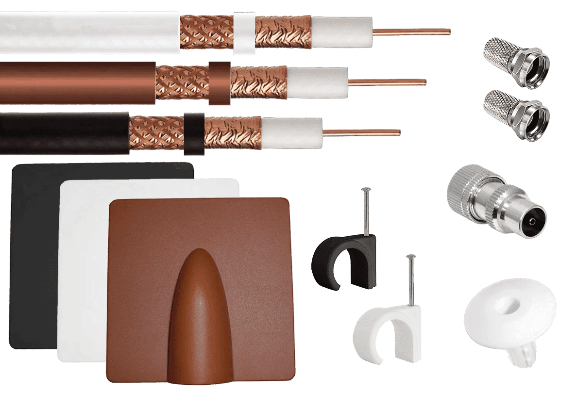 25m RG6 TV Aerial Installation Kit