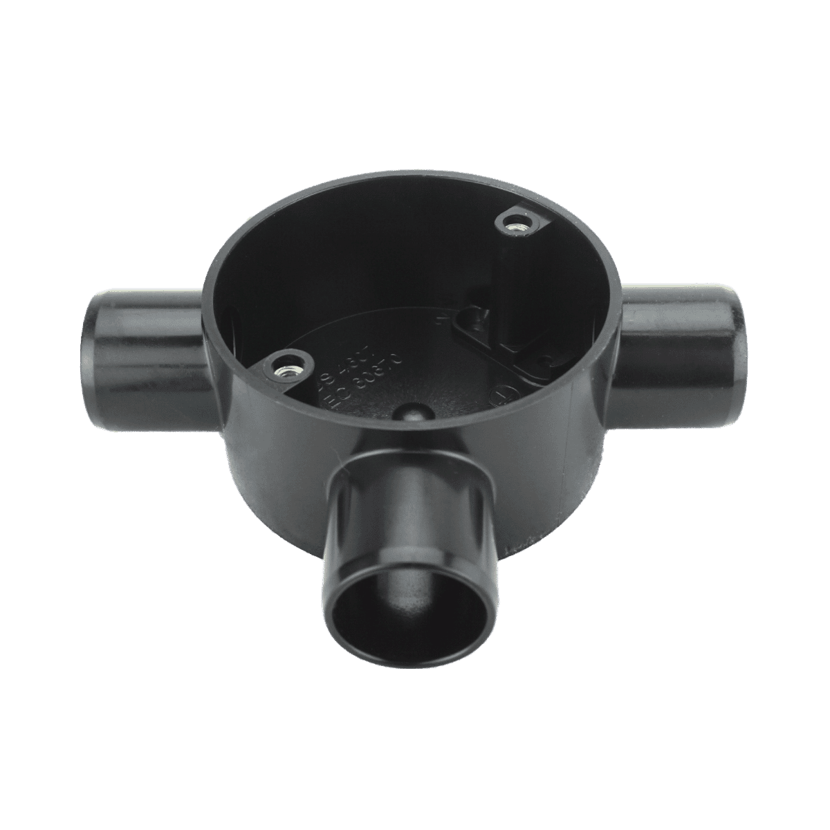 Tee Off Junction Box Univolt 20mm Black 3 Way Terminal Tee Box