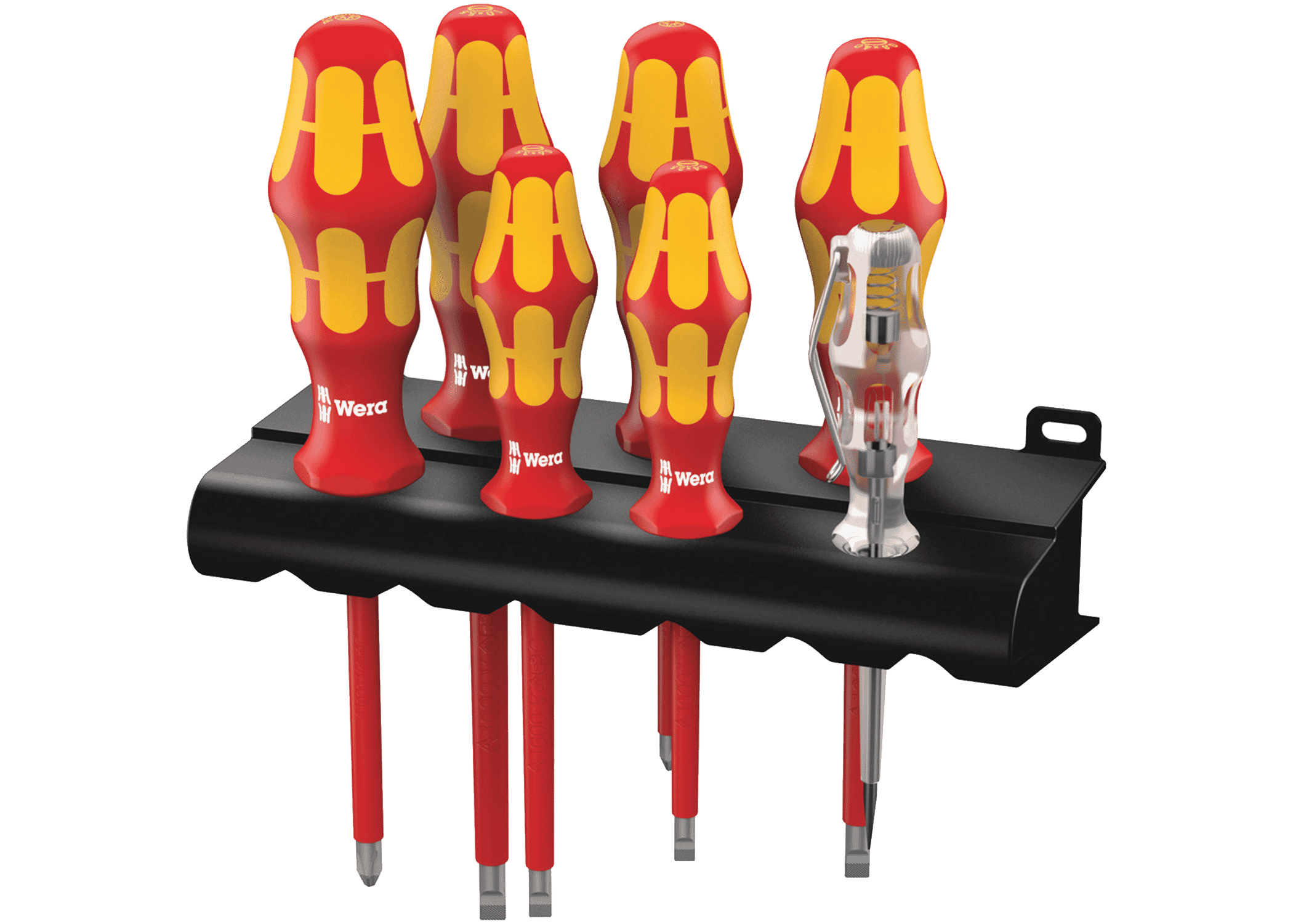 WERA 160i/165i/7 Kraftform Plus VDE Screwdriver Set 7pc - SL / PZ + voltage tester