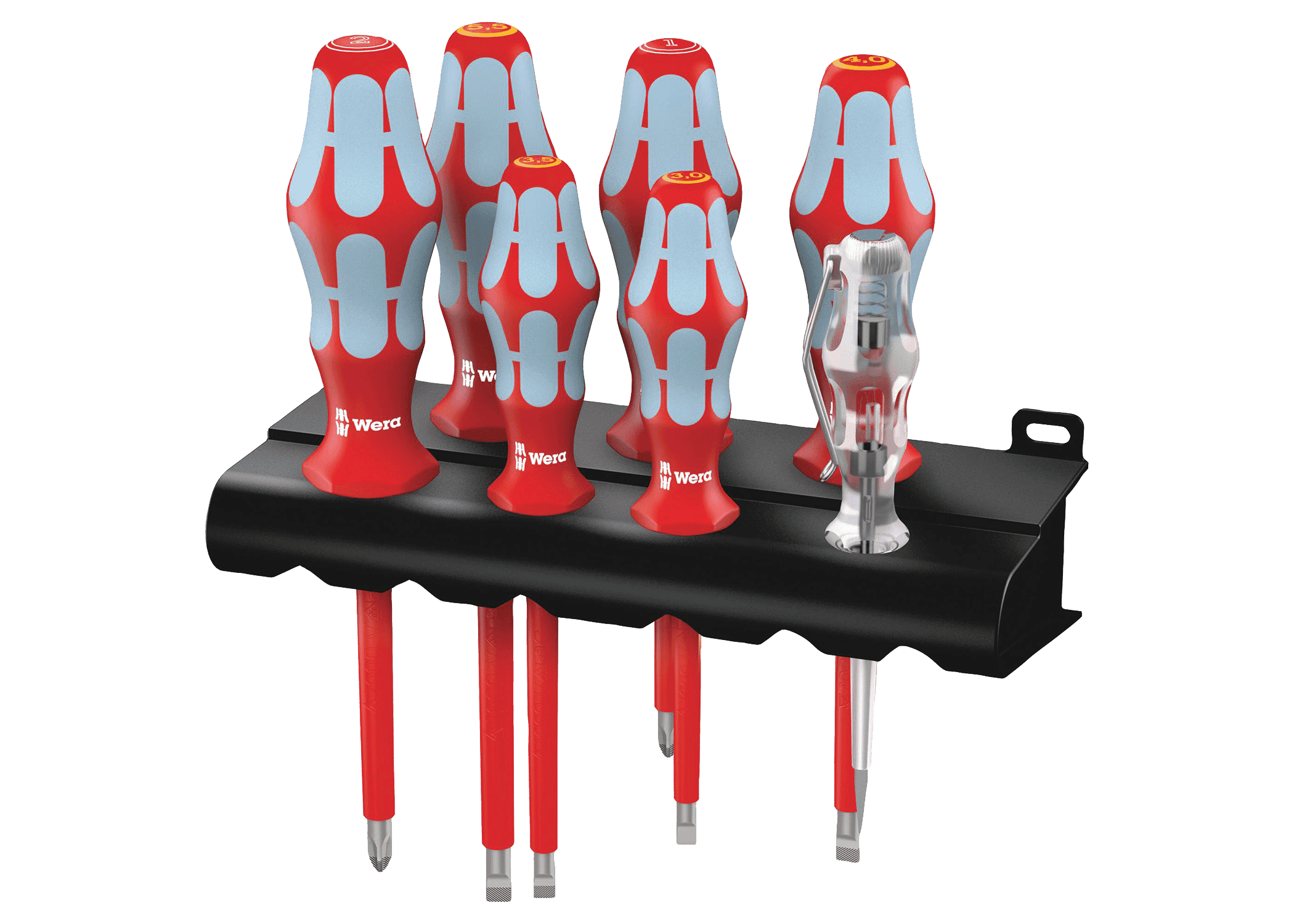 WERA VDE Stainless Screwdriver and Voltage Tester Set SL/PZ/ 7pc