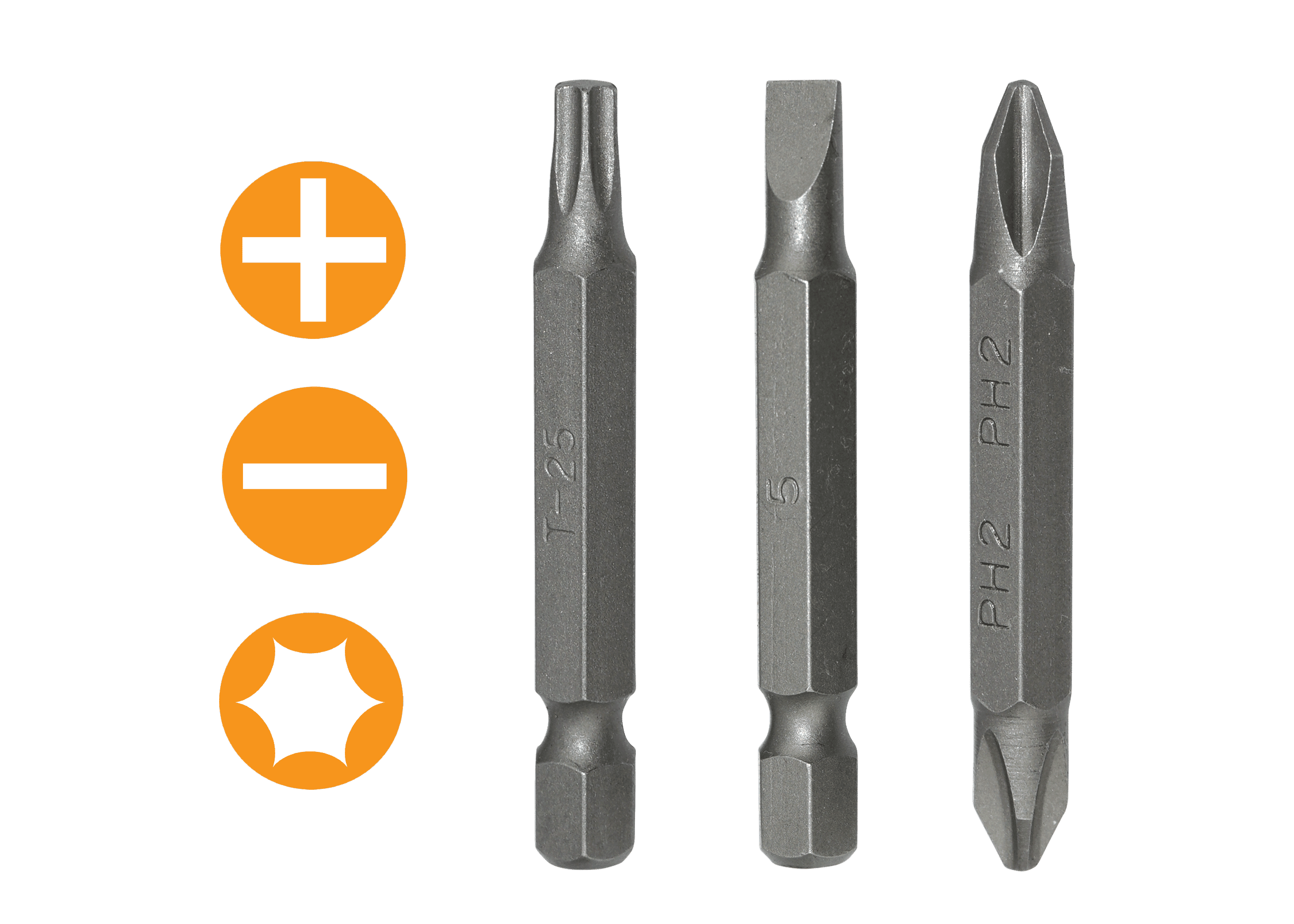 3 Piece 0.25" Hex Driver Bit Set Connectec.uk
