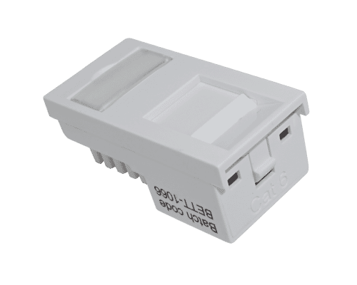 Snap-in RJ45 Euro Module for Cat 5e or Cat 6 UTP IDC (White)