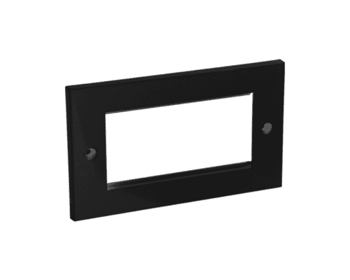 Dual Gang 4 Module Flat Euro Faceplate Black