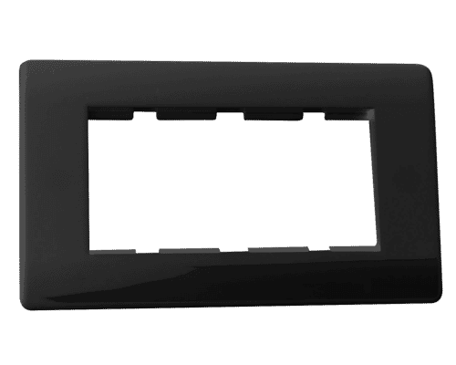 Antiference Modular Screwless Faceplate Quad Euro Module Black