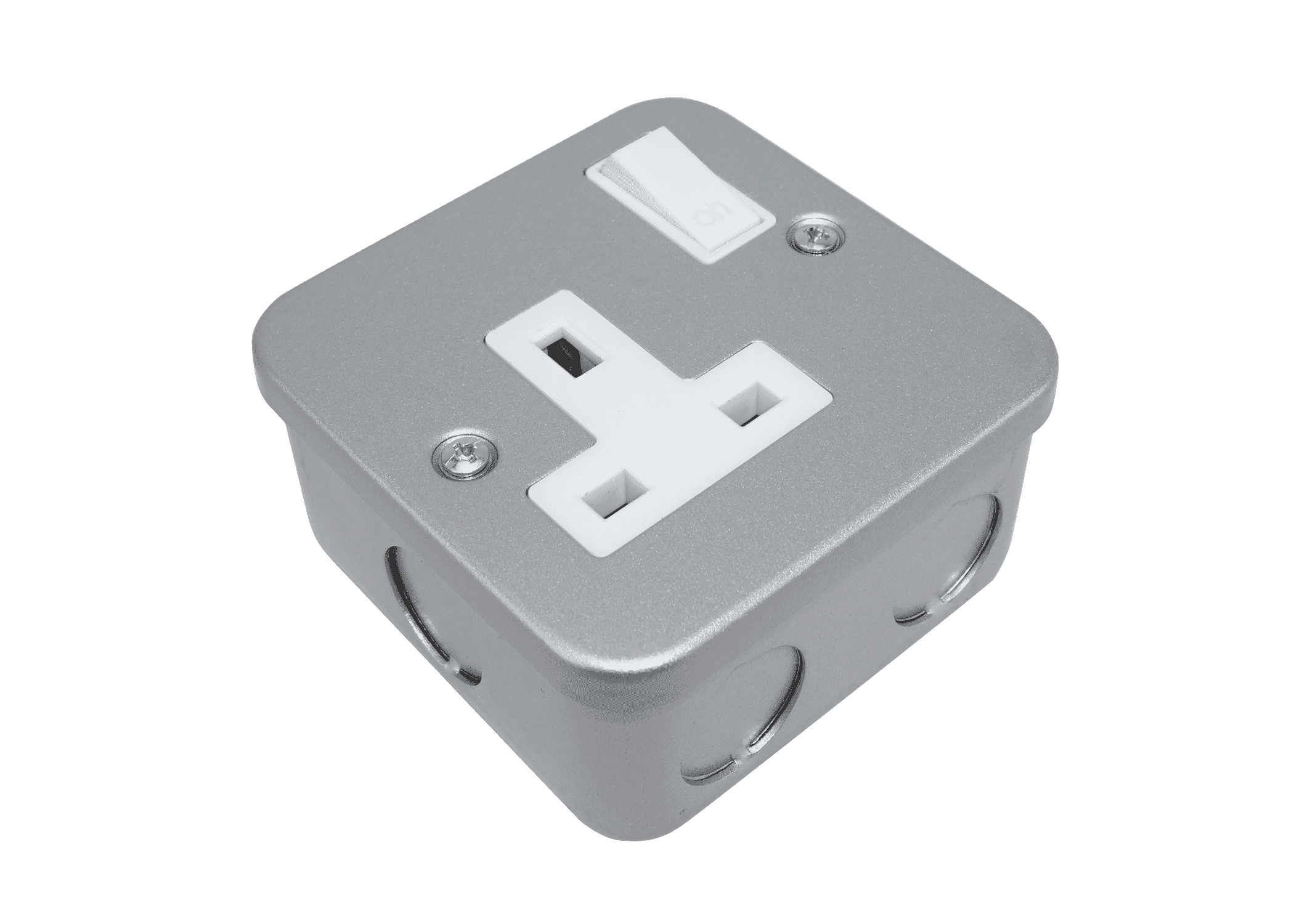 Metal Clad Single Gang 13A Switched 3 Pin UK Mains Socket Connectec.uk