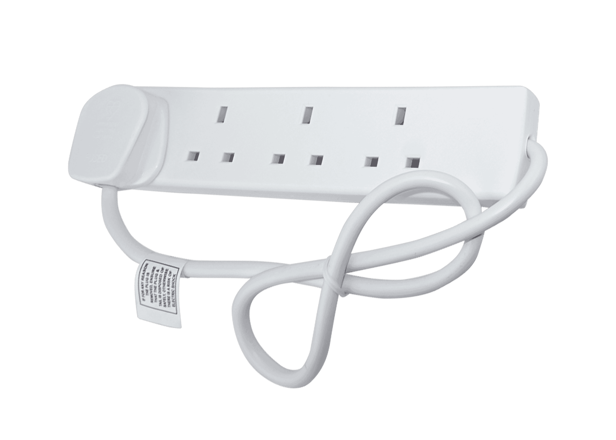 4 Gang 0.75m White Extension Lead