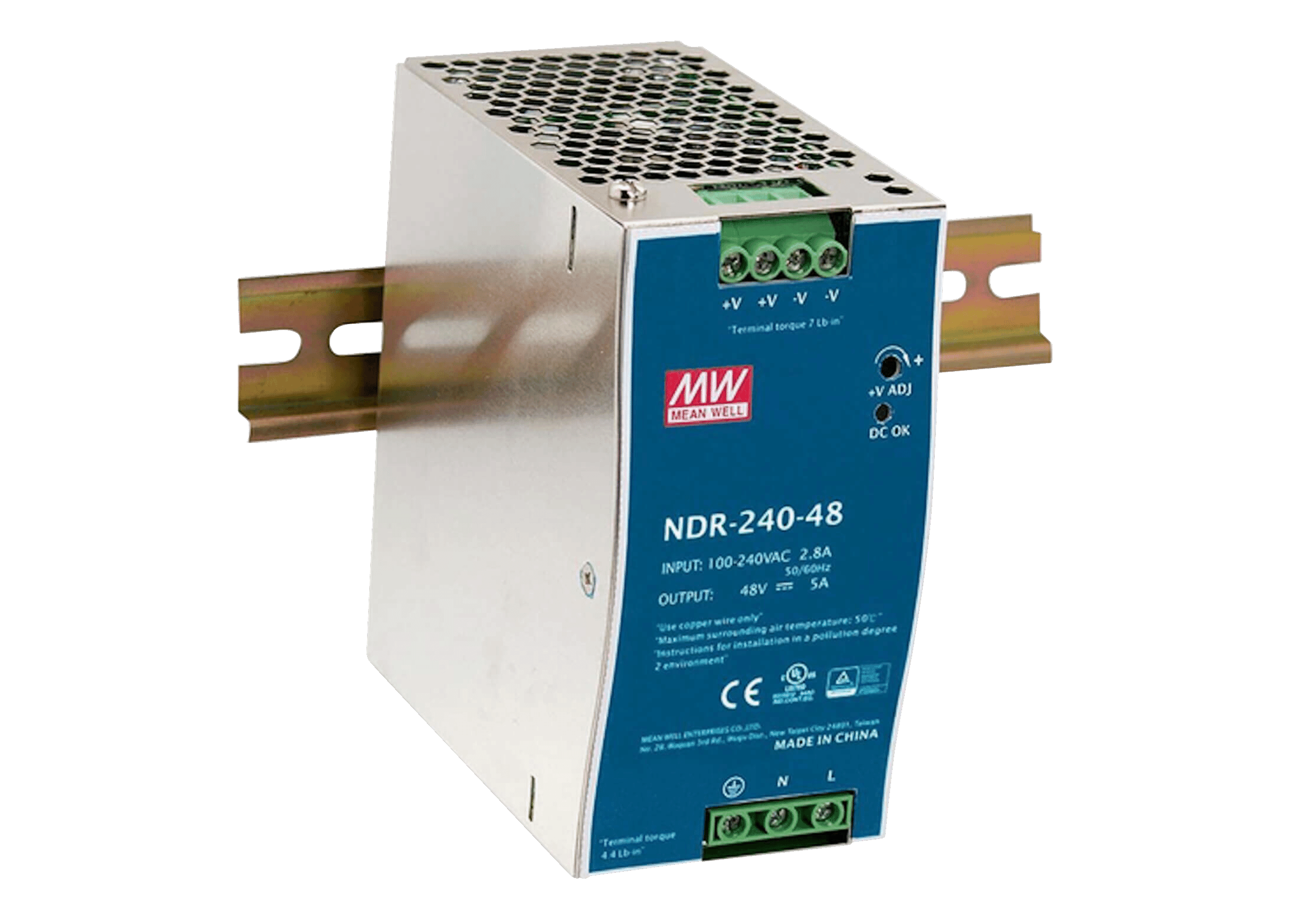 Mean Well 48V56V 240W Dinrail Mounted Industrial Power Supply Connectec.uk