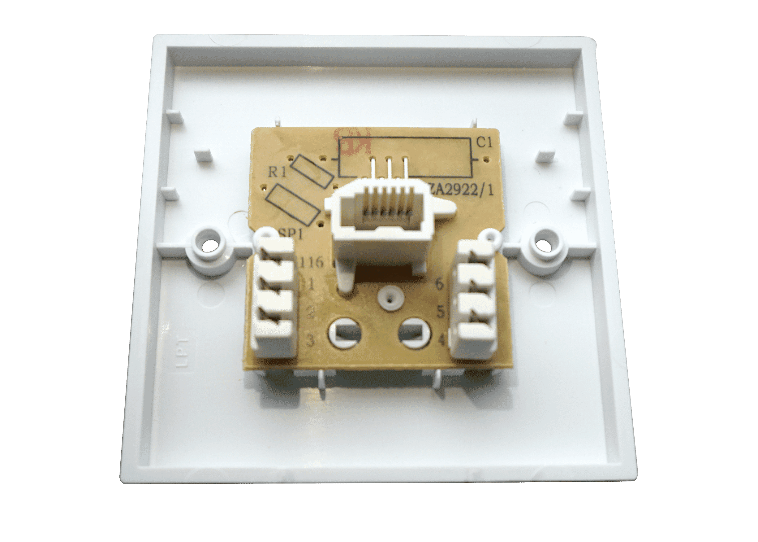 Kauden Flush Mount Single Line Jack Telephone Face Plate Extension